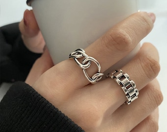 Stainless Steel Braided Woven Knot Wave Statement Anniversary Cocktail Party Ring Stainless Steel Braided Woven Knot Wave Statement Anniversary Cocktail Party Ring