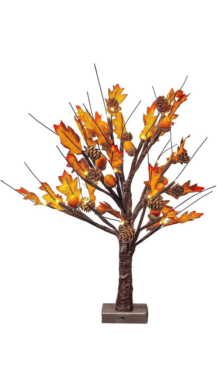 WATERGLIDE Tabletop Lighted Maple Tree 24 LED Thanksgiving Decorations Lights Artificial Table Centerpiece Battery Operated with Timer Leaf and Acorn Autumn Fall Trees for Indoor Home Bedroom Décor WATERGLIDE Tabletop Lighted Maple Tree 24 LED Thanksgiving Decorations Lights Artificial Table Centerpiece Battery Operated with Timer Leaf and Acorn Autumn Fall Trees for Indoor Home Bedroom Décor