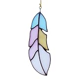 wgkgh Stained Glass Window Hangings,Set of 9 Stained,Feather Colored Glass Suncatchers Lucky Hanging Ornament for Wall,Window and Party Decoration and Gift Idea wgkgh Stained Glass Window Hangings,Set of 9 Stained,Feather Colored Glass Suncatchers Lucky Hanging Ornament for Wall,Window and Party Decoration and Gift Idea