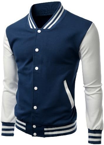Xpril Men's Stylish Color Contrast Long Sleeves Varsity Jacket Xpril Men's Stylish Color Contrast Long Sleeves Varsity Jacket