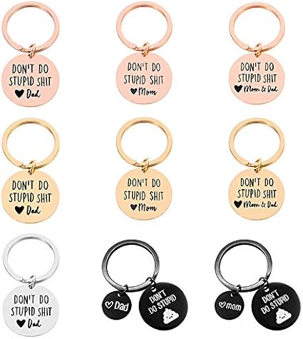 wastreake Funny Keychain Don't Do Stupid Shit Keychain,Stainless Steel Keychain Christmas Birthday Gift for Son Daughter wastreake Funny Keychain Don't Do Stupid Shit Keychain,Stainless Steel Keychain Christmas Birthday Gift for Son Daughter