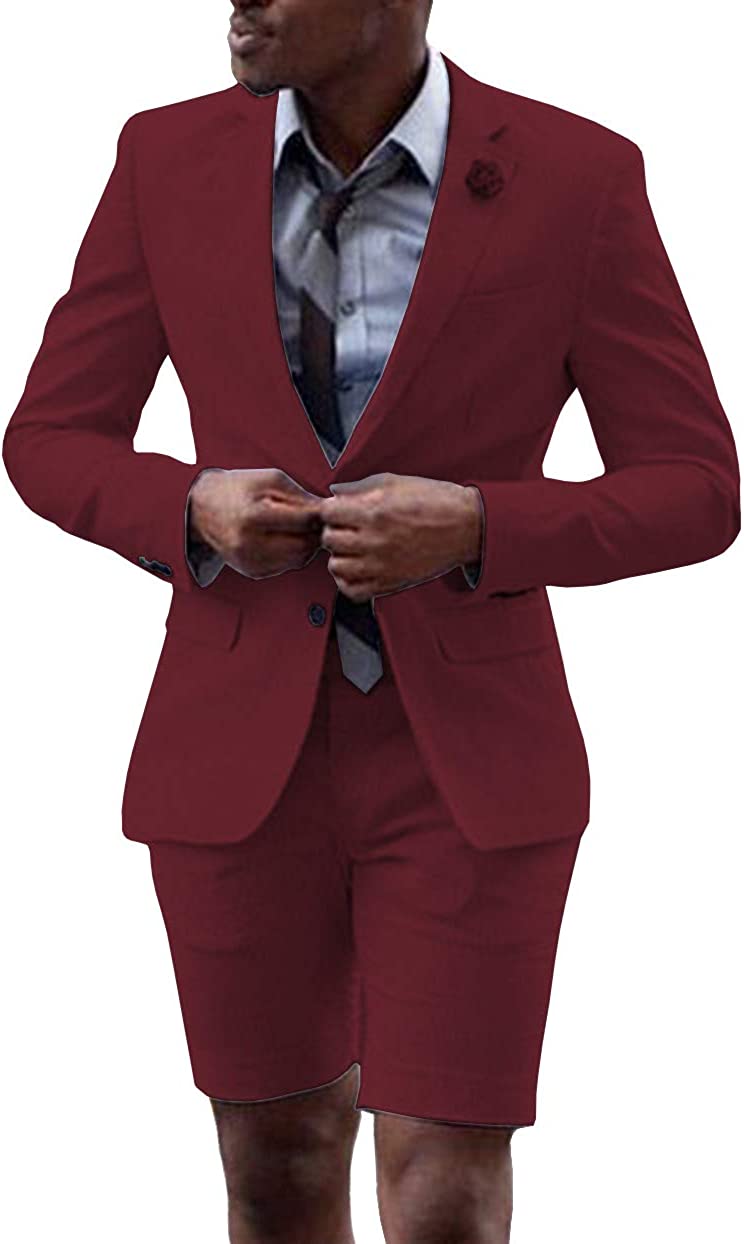 Fitty Lell Men Suit 2 Piece Groom Tuxedo with Short Pants Fashion Business Mens Summer Wear Suits Sets Fitty Lell Men Suit 2 Piece Groom Tuxedo with Short Pants Fashion Business Mens Summer Wear Suits Sets