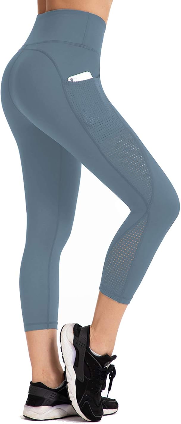 UURUN High Waist Yoga Pants Capri Workout Running Leggings with Pockets Non-See-Through Printed Fabric UURUN High Waist Yoga Pants Capri Workout Running Leggings with Pockets Non-See-Through Printed Fabric