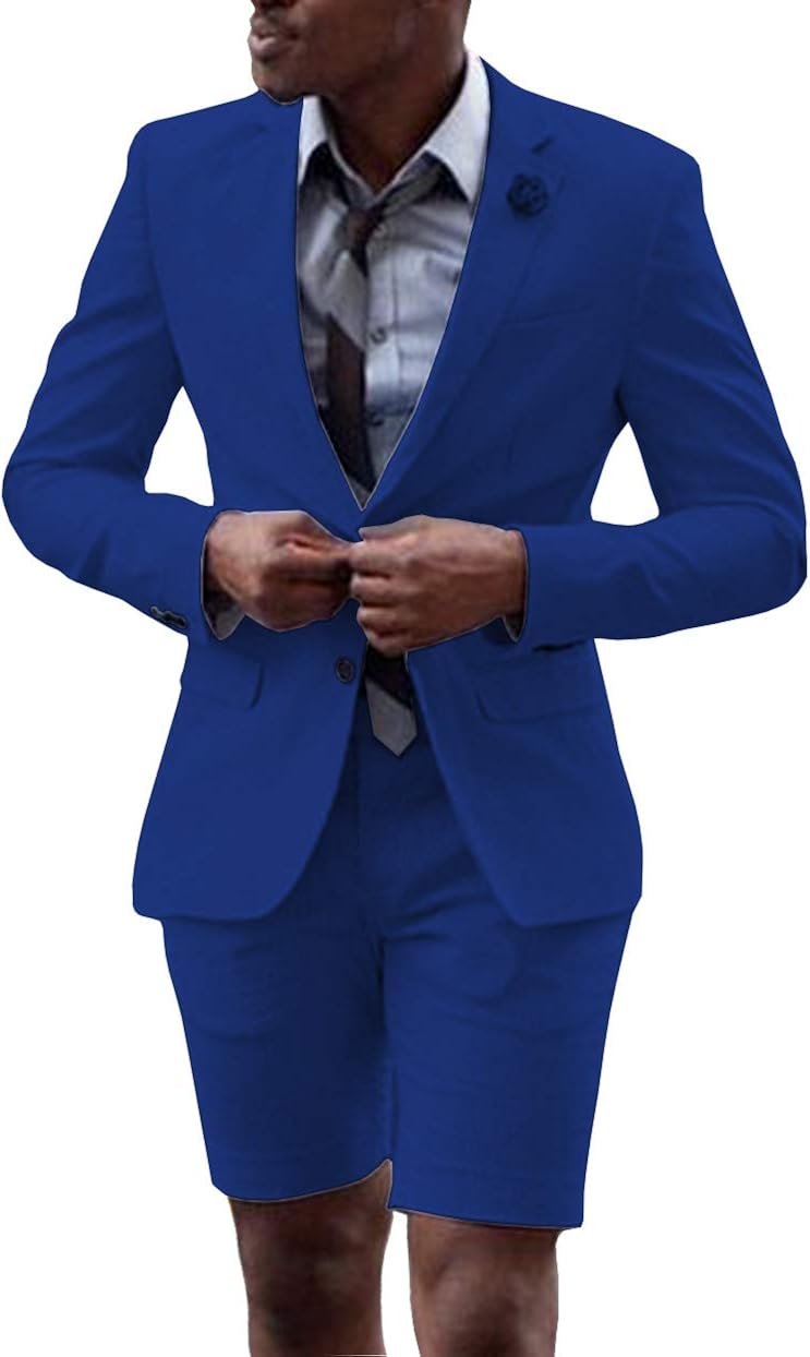 Fitty Lell Men Suit 2 Piece Groom Tuxedo with Short Pants Fashion Business Mens Summer Wear Suits Sets Fitty Lell Men Suit 2 Piece Groom Tuxedo with Short Pants Fashion Business Mens Summer Wear Suits Sets