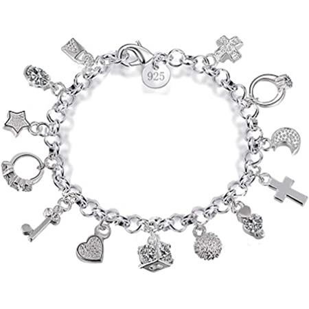 3/6 Pack iF YOU Silver Chain Bracelet Set for Women Teen Girls Layers Cool Stackable Bracelet with Cross Heart Lock Bead Charm Funky Punk Adjustable Link Bracelet Gifts 3/6 Pack iF YOU Silver Chain Bracelet Set for Women Teen Girls Layers Cool Stackable Bracelet with Cross Heart Lock Bead Charm Funky Punk Adjustable Link Bracelet Gifts