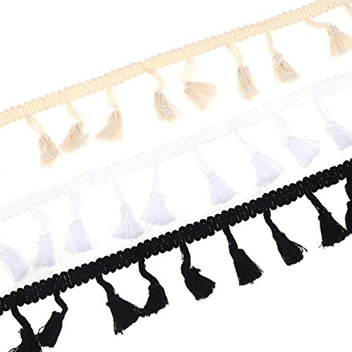 Bright Yellow YYCRAFT 10 Yards Tassel Fringe Trim Ribbon for Curtain Clothes Sewing Craft Bright Yellow YYCRAFT 10 Yards Tassel Fringe Trim Ribbon for Curtain Clothes Sewing Craft