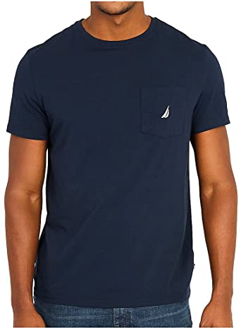 Nautica Men's Solid Crew Neck Short-Sleeve Pocket T-Shirt Nautica Men's Solid Crew Neck Short-Sleeve Pocket T-Shirt
