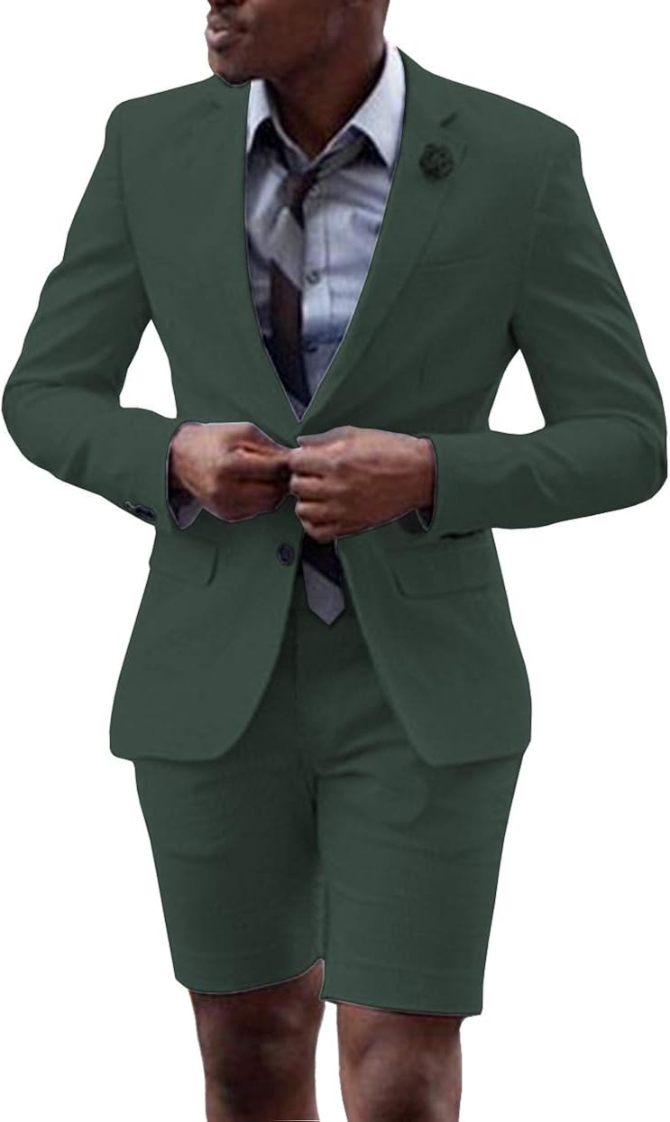 Fitty Lell Men Suit 2 Piece Groom Tuxedo with Short Pants Fashion Business Mens Summer Wear Suits Sets Fitty Lell Men Suit 2 Piece Groom Tuxedo with Short Pants Fashion Business Mens Summer Wear Suits Sets