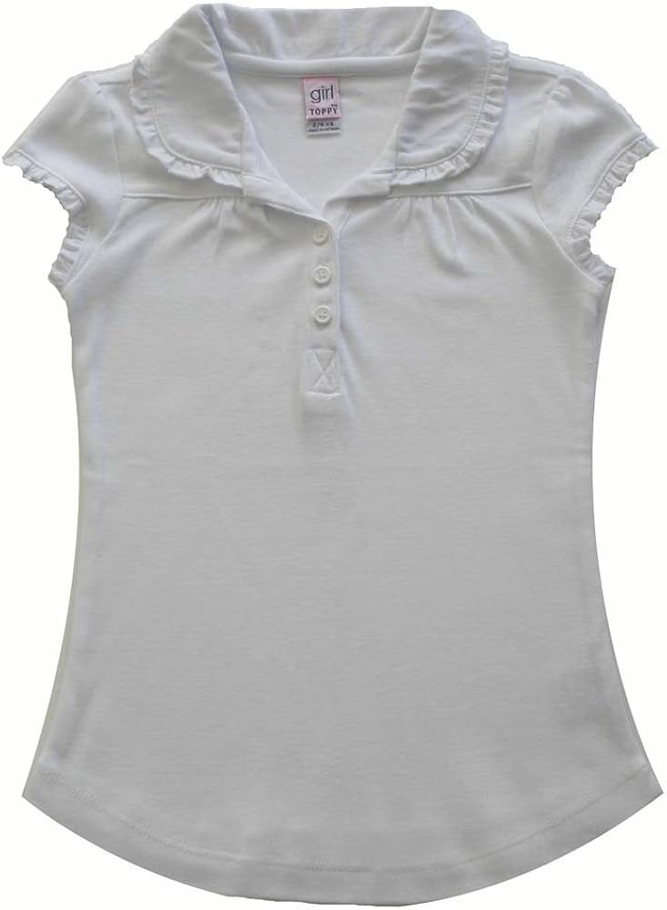 Girl Toppy School Uniform Girls' Short Ruffle Sleeve Top Girl Toppy School Uniform Girls' Short Ruffle Sleeve Top