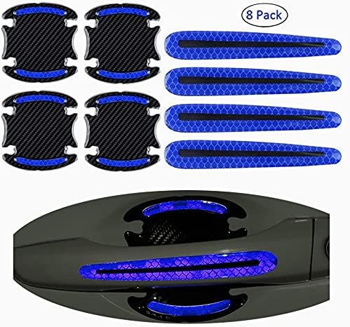 Goukos 8PCS 3D Car Door Handle Scratch Protector Reflective Sticker Warning Bumper Guard Sticker Door Handle Cup Cover Reflector Film Universal Size Blue Goukos 8PCS 3D Car Door Handle Scratch Protector Reflective Sticker Warning Bumper Guard Sticker Door Handle Cup Cover Reflector Film Universal Size Blue