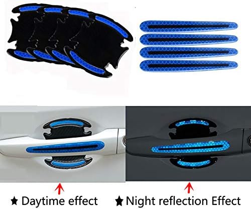 Goukos 8PCS 3D Car Door Handle Scratch Protector Reflective Sticker Warning Bumper Guard Sticker Door Handle Cup Cover Reflector Film Universal Size Blue Goukos 8PCS 3D Car Door Handle Scratch Protector Reflective Sticker Warning Bumper Guard Sticker Door Handle Cup Cover Reflector Film Universal Size Blue