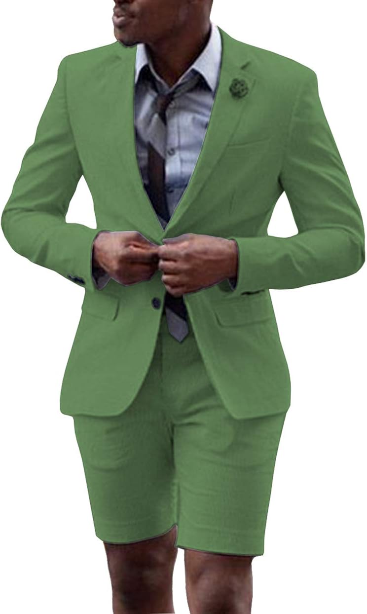 Fitty Lell Men Suit 2 Piece Groom Tuxedo with Short Pants Fashion Business Mens Summer Wear Suits Sets Fitty Lell Men Suit 2 Piece Groom Tuxedo with Short Pants Fashion Business Mens Summer Wear Suits Sets