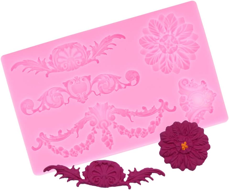 Gray Kitchen Baking Tool YIHEXUANkeji Embossed Flower Silicone Mold 3D Silicone Embossing Cake Fondant Moulds Baroque Scroll Relief Flower Chocolate Mould Gray Kitchen Baking Tool YIHEXUANkeji Embossed Flower Silicone Mold 3D Silicone Embossing Cake Fondant Moulds Baroque Scroll Relief Flower Chocolate Mould