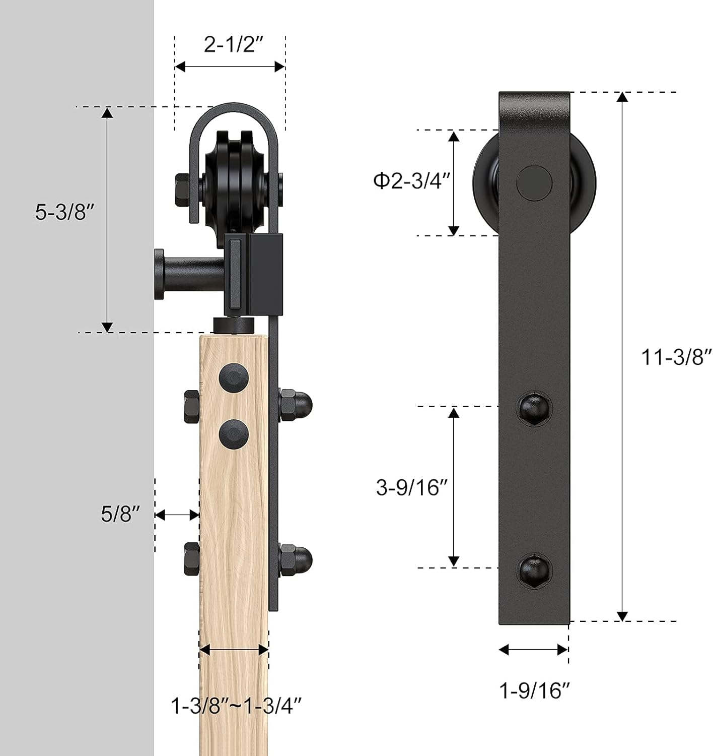 Easy Installation J Shape Hanger Smoothly and Quietly Fit 1 3/8-1 3/4 Thickness Door Panel Black ROOMTEC Sliding Barn Door Hardware Kit 6ft Heavy Duty Sturdy Easy Installation J Shape Hanger Smoothly and Quietly Fit 1 3/8-1 3/4 Thickness Door Panel Black ROOMTEC Sliding Barn Door Hardware Kit 6ft Heavy Duty Sturdy