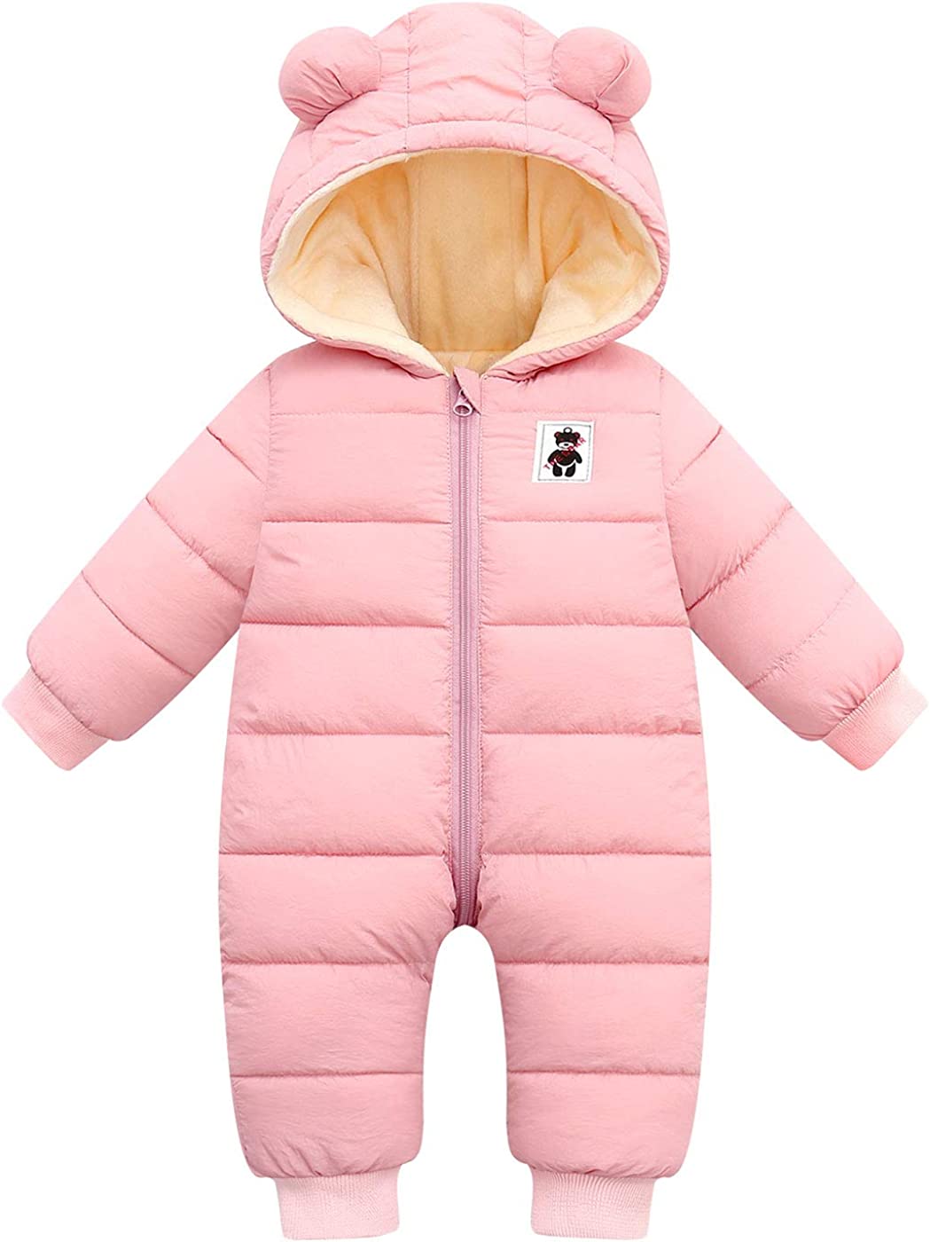 Happy Cherry Baby Adorable Hoodie Jumpsuit Snow Suit Winter Zip Up Long Sleeve One-Piece Coat Happy Cherry Baby Adorable Hoodie Jumpsuit Snow Suit Winter Zip Up Long Sleeve One-Piece Coat