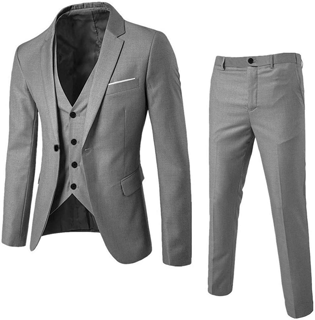 2021 Men’s New Slim Fit Suit One Button 3-Piece Blazer Dress Business Wedding Party Jacket Vest & Pant 2021 Men’s New Slim Fit Suit One Button 3-Piece Blazer Dress Business Wedding Party Jacket Vest & Pant
