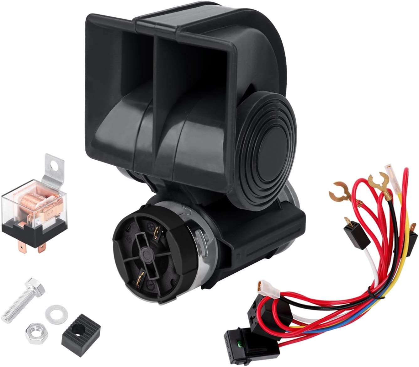 HK Compact Air Horn with Compressor Snail Electric Car Horn 12V 150db Super Loud Nautilus Wiring Harness for Any 12V Train Trucks Motorcycle Vehicles HK Compact Air Horn with Compressor Snail Electric Car Horn 12V 150db Super Loud Nautilus Wiring Harness for Any 12V Train Trucks Motorcycle Vehicles