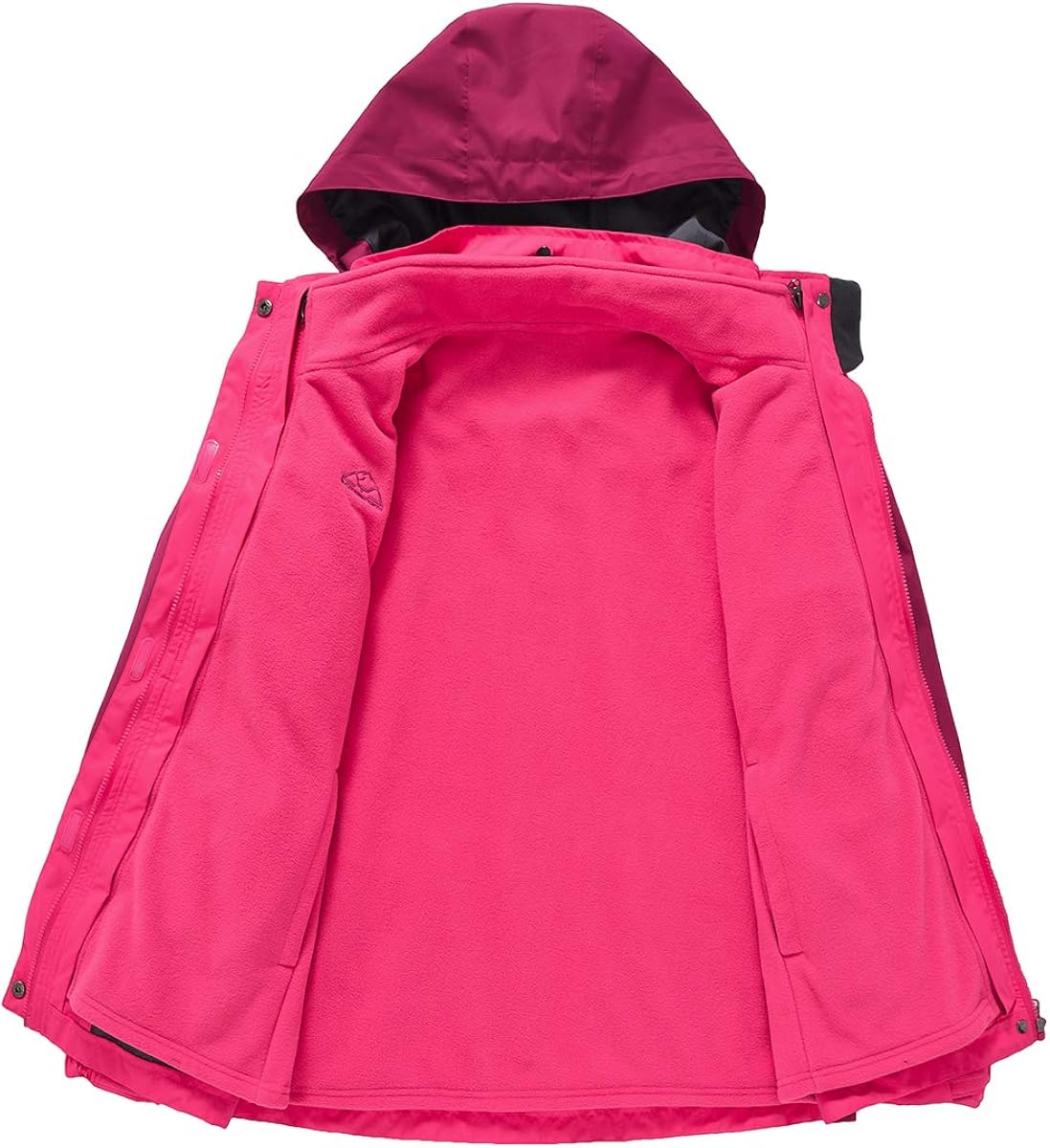 Rdruko Women's Outdoor 3-in-1 Waterproof Ski Jacket Fleece Inner Winter Coat Hooded Rdruko Women's Outdoor 3-in-1 Waterproof Ski Jacket Fleece Inner Winter Coat Hooded