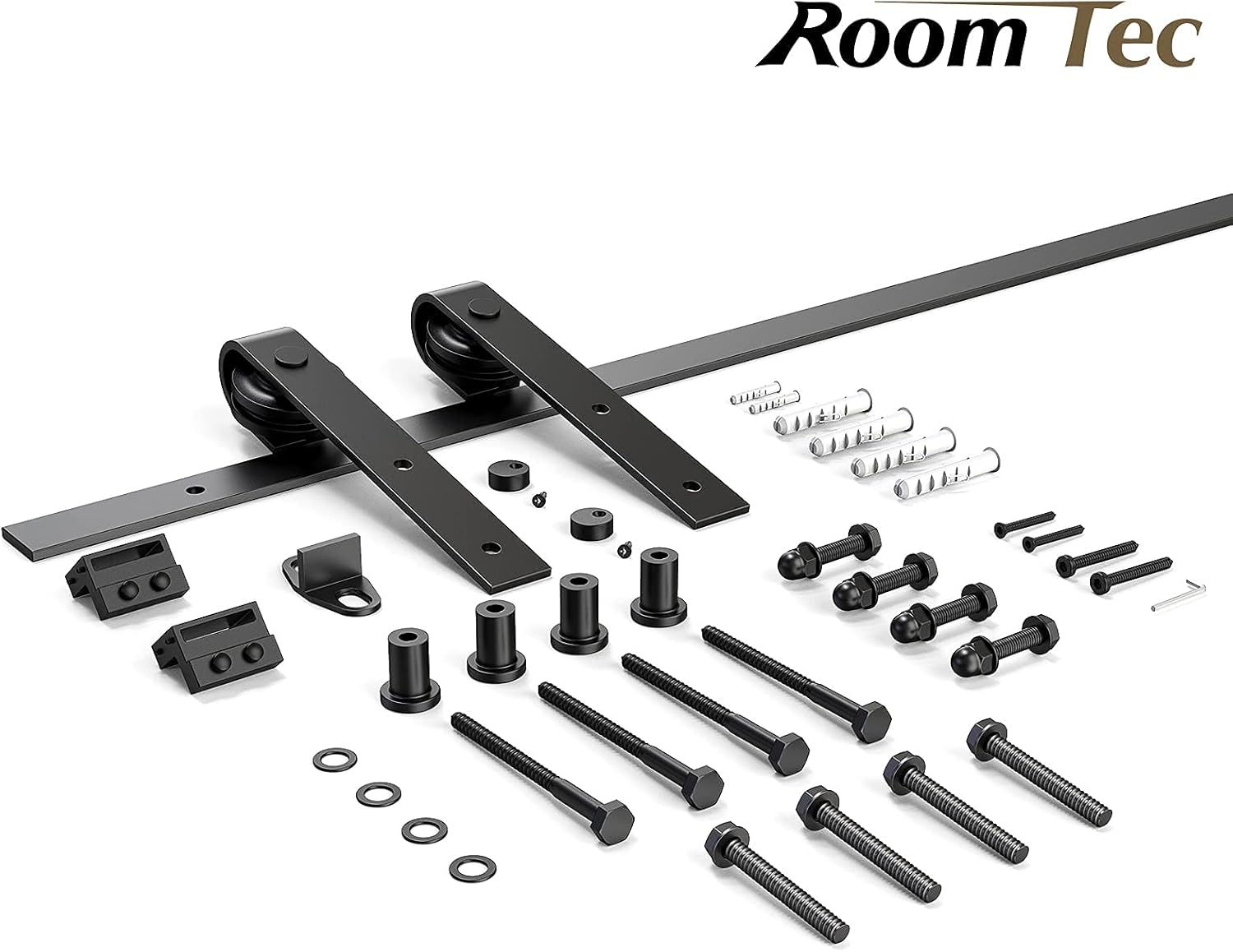Easy Installation J Shape Hanger Smoothly and Quietly Fit 1 3/8-1 3/4 Thickness Door Panel Black ROOMTEC Sliding Barn Door Hardware Kit 6ft Heavy Duty Sturdy Easy Installation J Shape Hanger Smoothly and Quietly Fit 1 3/8-1 3/4 Thickness Door Panel Black ROOMTEC Sliding Barn Door Hardware Kit 6ft Heavy Duty Sturdy