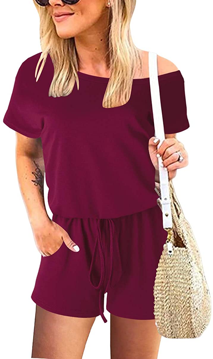 ANRABESS Women's Summer Crewneck Casual Loose Short Sleeve Jumpsuit Rompers One Piece Pajamas Loungewear with Pockets ANRABESS Women's Summer Crewneck Casual Loose Short Sleeve Jumpsuit Rompers One Piece Pajamas Loungewear with Pockets