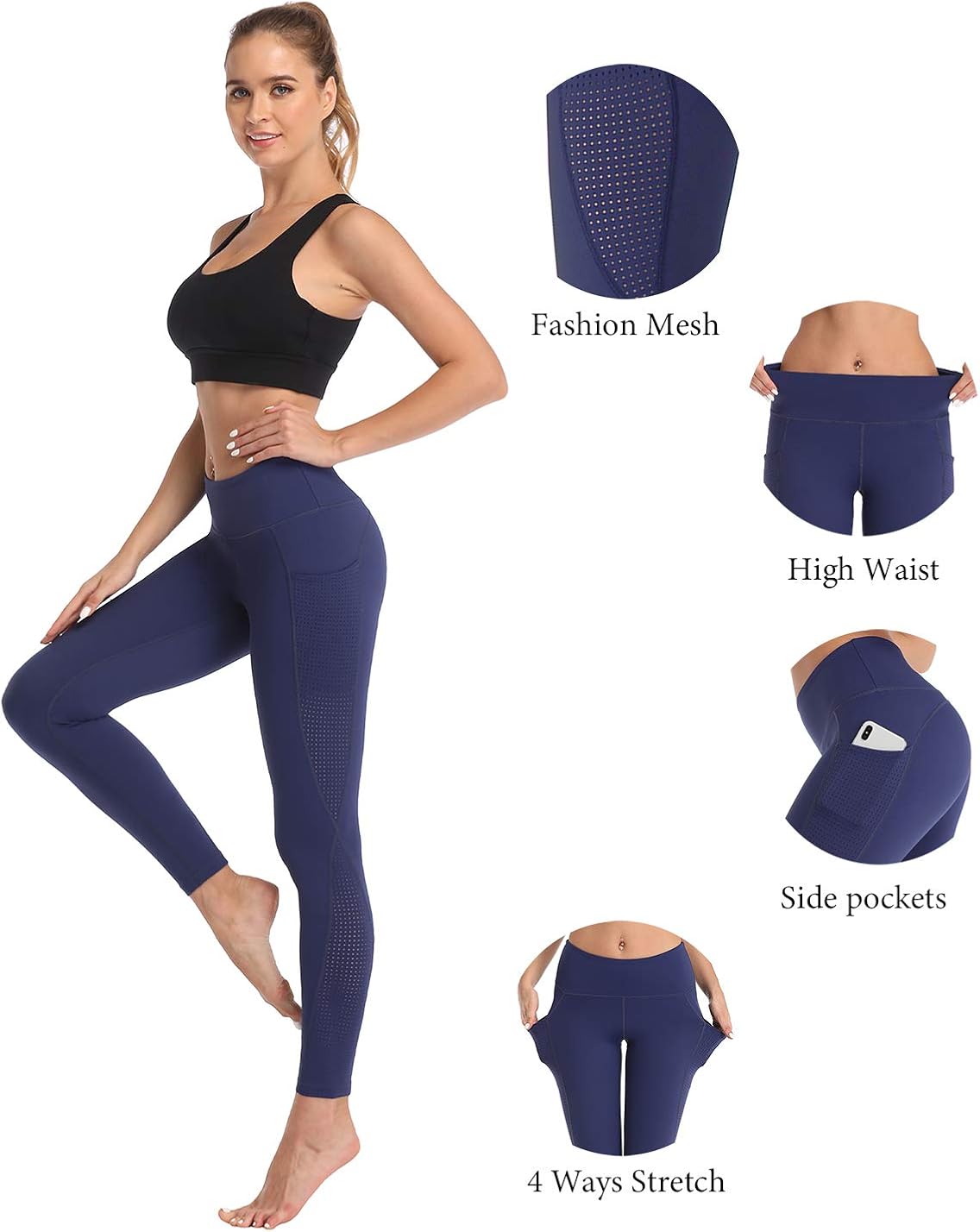 UURUN High Waist Yoga Pants Capri Workout Running Leggings with Pockets Non-See-Through Printed Fabric UURUN High Waist Yoga Pants Capri Workout Running Leggings with Pockets Non-See-Through Printed Fabric