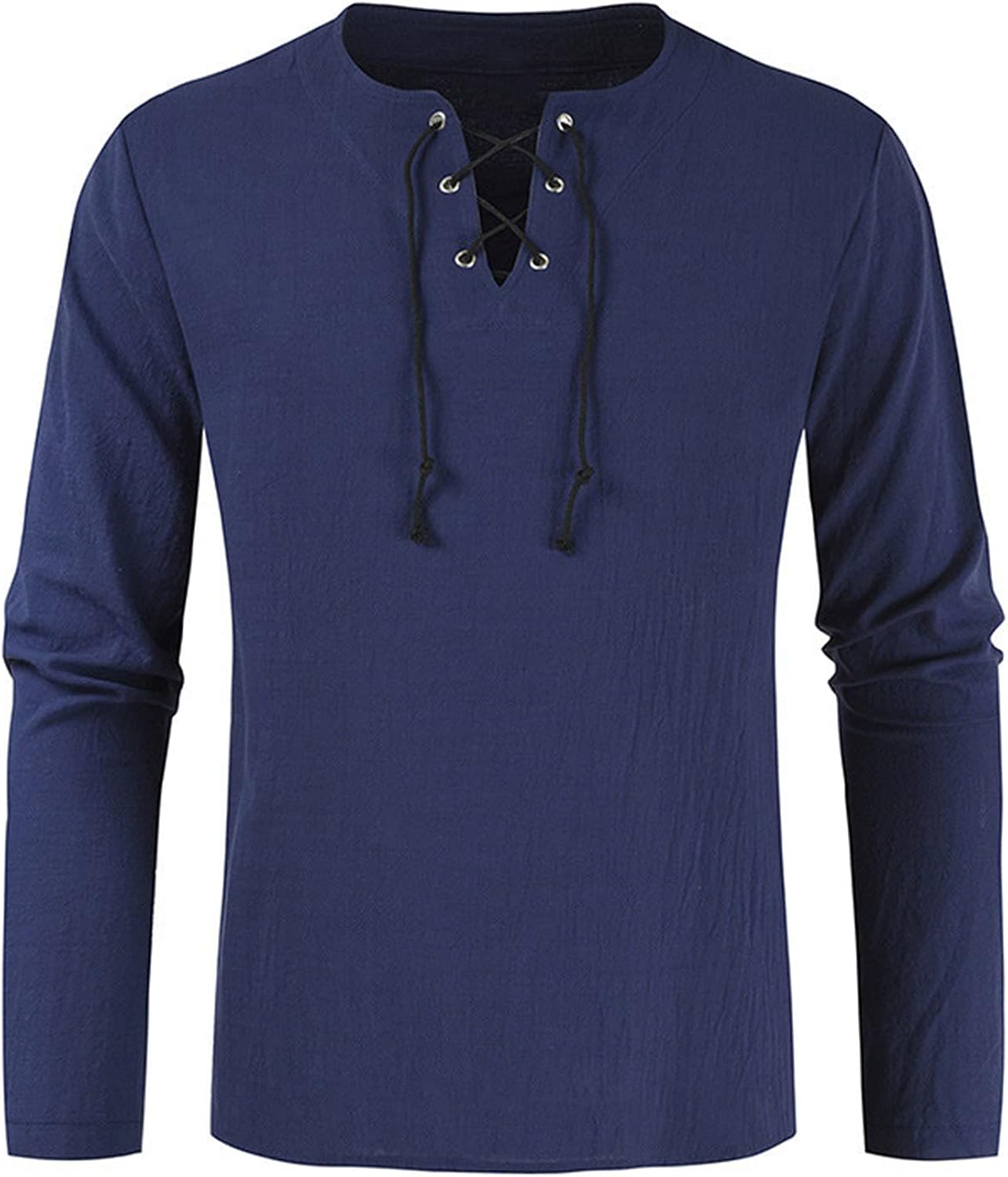 JSPOYOU Mens Long Sleeve Shirt Linen Cotton Hippie Beach Henley Shirts Casual Loose Stand-up Collar Tie T-Shirts JSPOYOU Mens Long Sleeve Shirt Linen Cotton Hippie Beach Henley Shirts Casual Loose Stand-up Collar Tie T-Shirts