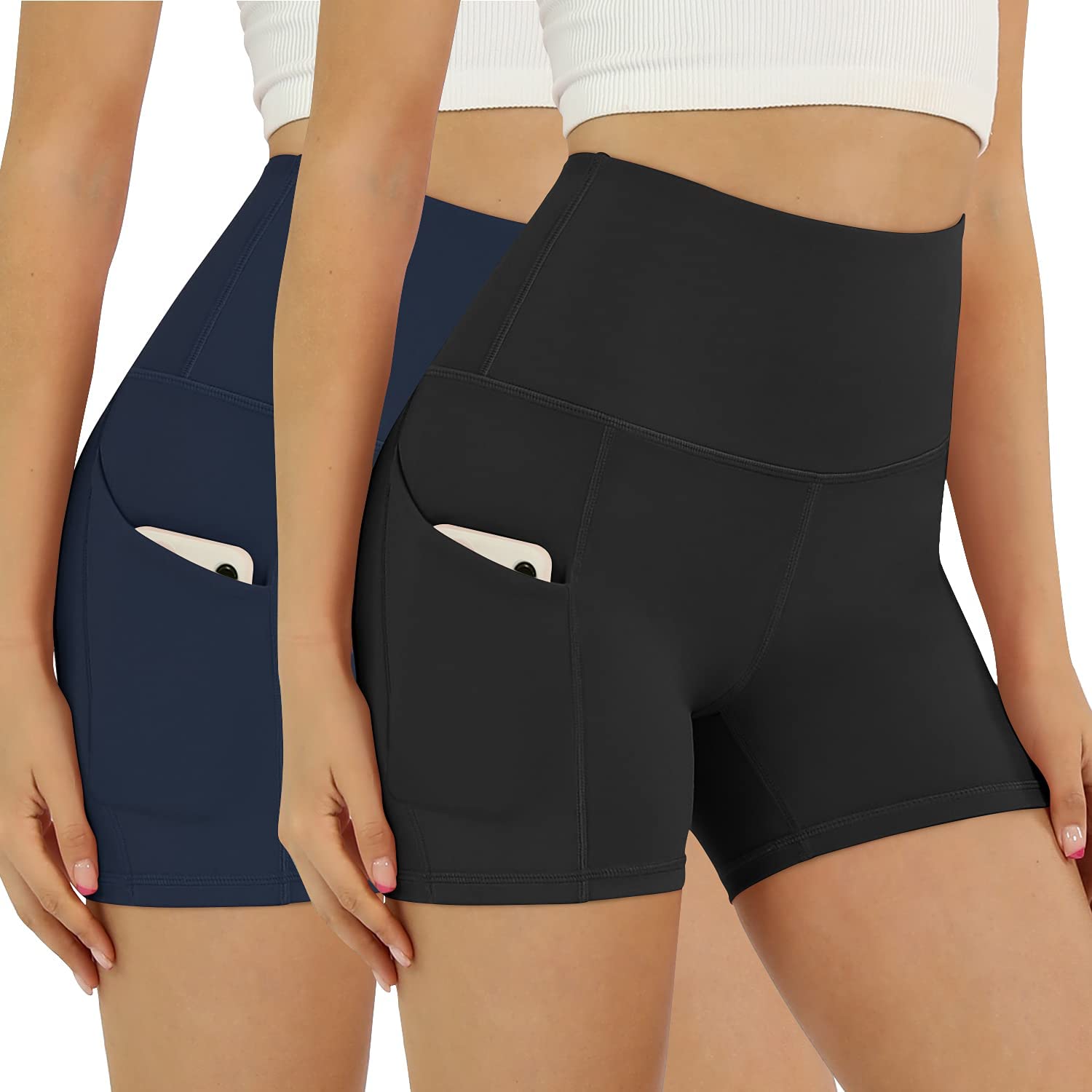 Tummy Control Non See Through Workout Running Yoga Shorts ODODOS Women's High Waist Biker Shorts with Pockets Tummy Control Non See Through Workout Running Yoga Shorts ODODOS Women's High Waist Biker Shorts with Pockets