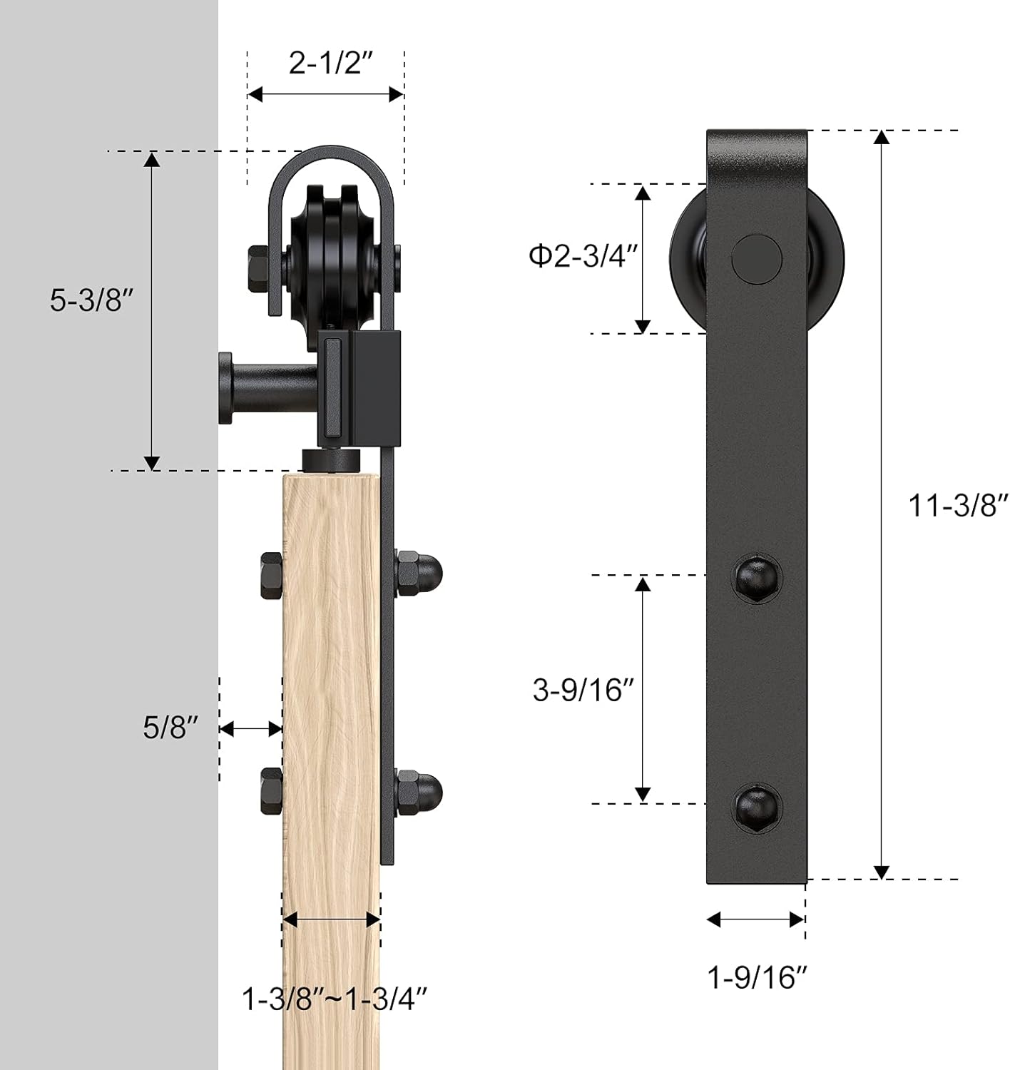 Easy Installation J Shape Hanger Smoothly and Quietly Fit 1 3/8-1 3/4 Thickness Door Panel Black ROOMTEC Sliding Barn Door Hardware Kit 6ft Heavy Duty Sturdy Easy Installation J Shape Hanger Smoothly and Quietly Fit 1 3/8-1 3/4 Thickness Door Panel Black ROOMTEC Sliding Barn Door Hardware Kit 6ft Heavy Duty Sturdy