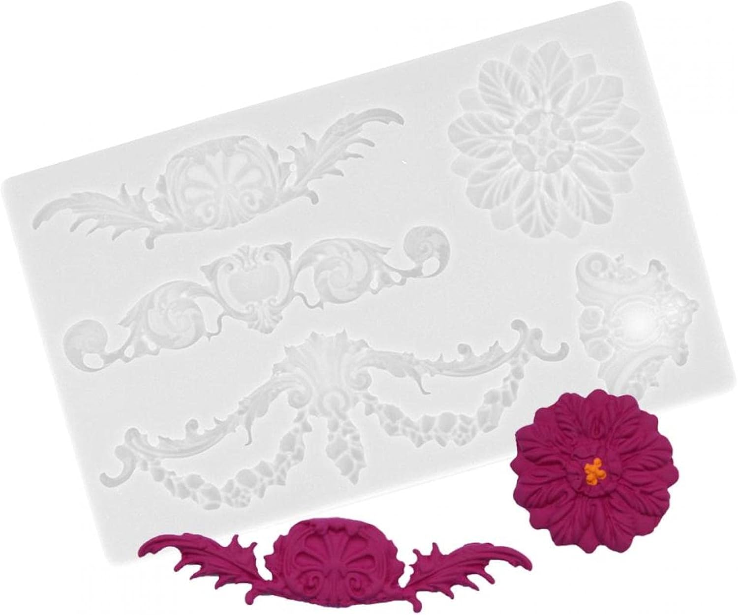 Gray Kitchen Baking Tool YIHEXUANkeji Embossed Flower Silicone Mold 3D Silicone Embossing Cake Fondant Moulds Baroque Scroll Relief Flower Chocolate Mould Gray Kitchen Baking Tool YIHEXUANkeji Embossed Flower Silicone Mold 3D Silicone Embossing Cake Fondant Moulds Baroque Scroll Relief Flower Chocolate Mould