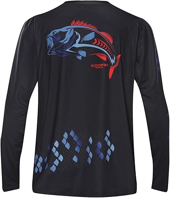 Performance Long Sleeve Bass Fishing Shirt UPF50 Sun Protection Dry-Fit Moisture Wicking Loose Fit Performance Long Sleeve Bass Fishing Shirt UPF50 Sun Protection Dry-Fit Moisture Wicking Loose Fit