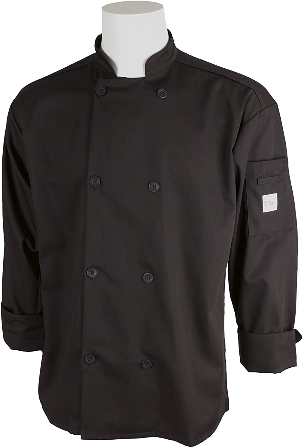 4X-Large Black Mercer Culinary M60010BK4X Millennia Men's Cook Jacket with Traditional Buttons 4X-Large Black Mercer Culinary M60010BK4X Millennia Men's Cook Jacket with Traditional Buttons