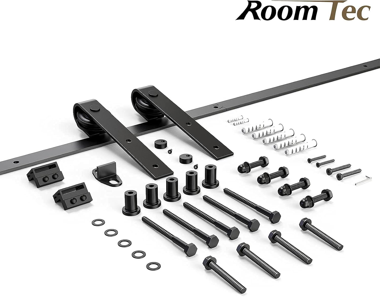 Easy Installation J Shape Hanger Smoothly and Quietly Fit 1 3/8-1 3/4 Thickness Door Panel Black ROOMTEC Sliding Barn Door Hardware Kit 6ft Heavy Duty Sturdy Easy Installation J Shape Hanger Smoothly and Quietly Fit 1 3/8-1 3/4 Thickness Door Panel Black ROOMTEC Sliding Barn Door Hardware Kit 6ft Heavy Duty Sturdy