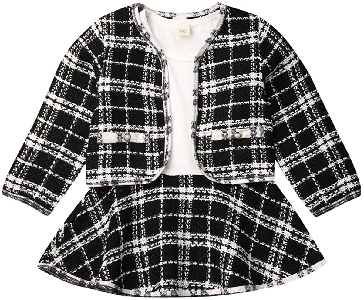 2Pcs Toddler Baby Girls Kid Long Sleeve Plaid Cardigan Coat Outwear Plaid Dress Tutu Skirt Princess Party Formal Outfits 2Pcs Toddler Baby Girls Kid Long Sleeve Plaid Cardigan Coat Outwear Plaid Dress Tutu Skirt Princess Party Formal Outfits