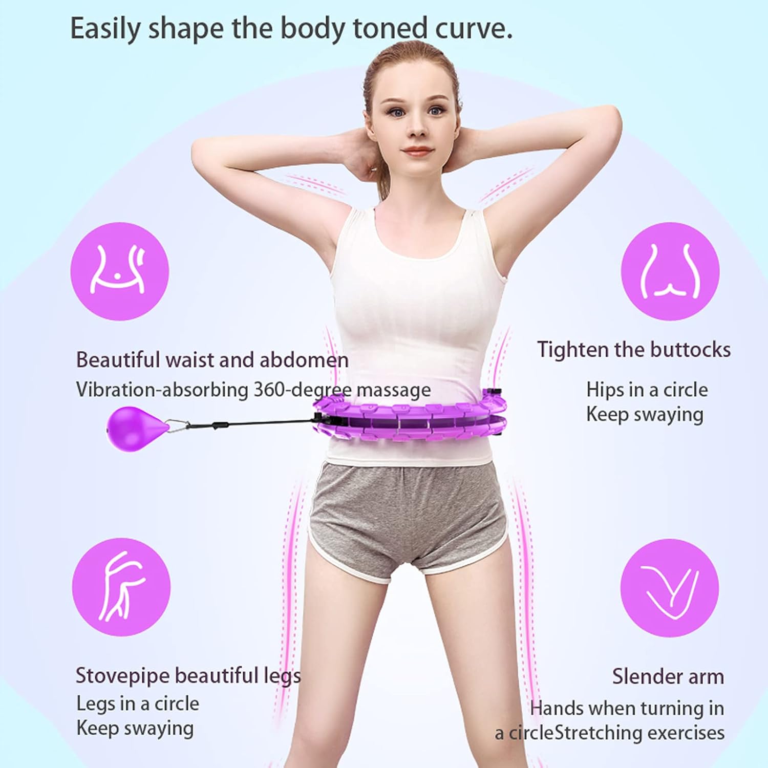 Detachable Adjustable Fitness Exercise Hoola Hoops for Women Weight Loss MSIUSU Smart Hula Exercise Hoops for Adults Weight Loss with 360 Degree Massage Detachable Adjustable Fitness Exercise Hoola Hoops for Women Weight Loss MSIUSU Smart Hula Exercise Hoops for Adults Weight Loss with 360 Degree Massage
