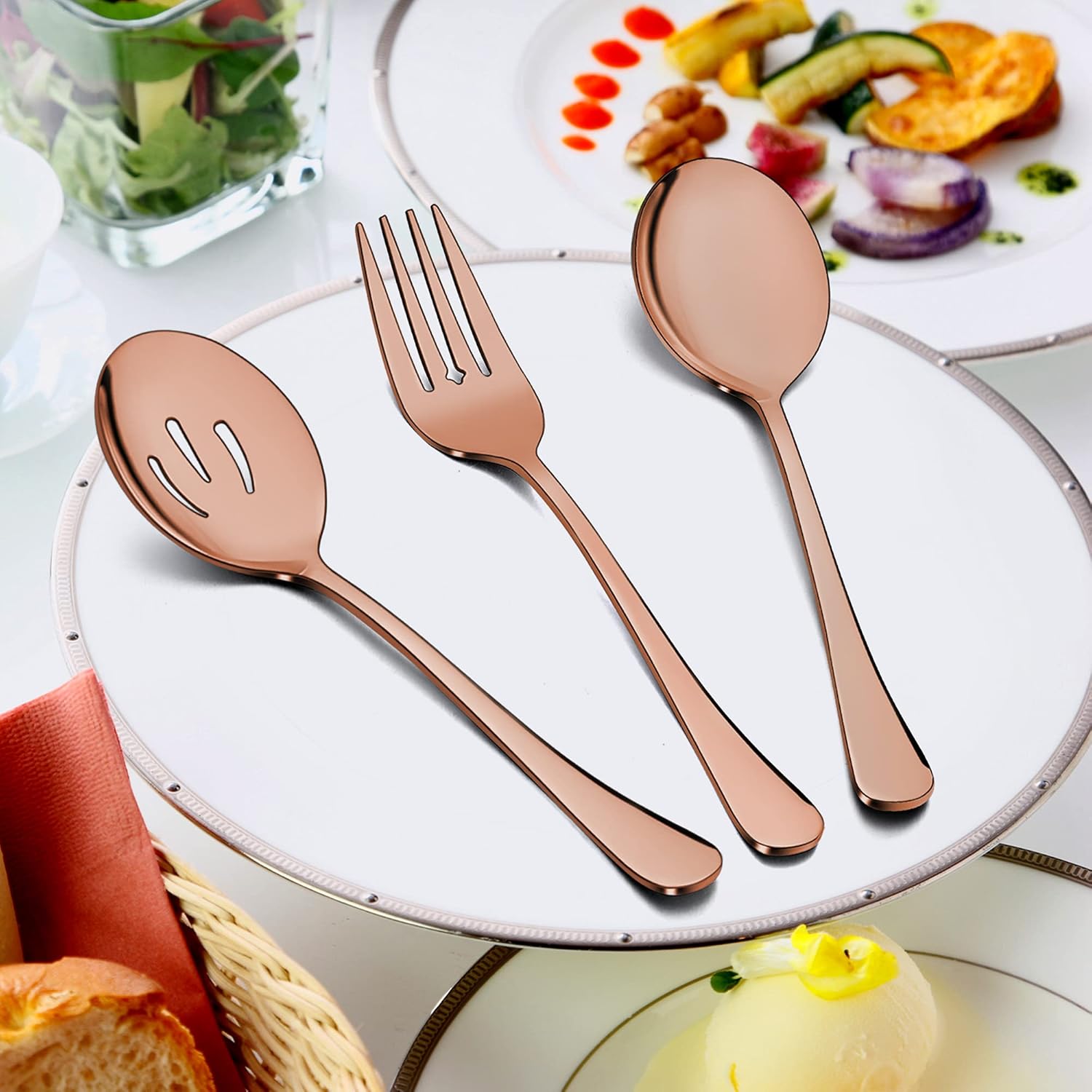 Stainless Steel Silverware Flatware Set for 8 Elegant Cutlery Tableware Includes Fork Spoon Knife LIANYU 46-Piece Silverware Set with Serving Utensils Mirror Polished Dishwasher Safe Stainless Steel Silverware Flatware Set for 8 Elegant Cutlery Tableware Includes Fork Spoon Knife LIANYU 46-Piece Silverware Set with Serving Utensils Mirror Polished Dishwasher Safe