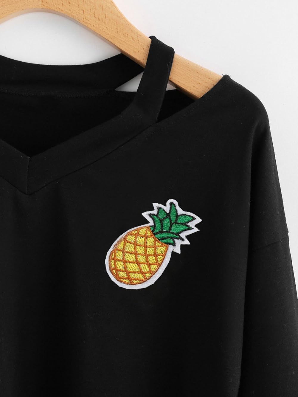 Fashion Pineapple Print Long Sleeve Crop Top Hoodies Zulmaliu Girl Sweatshirt Black 8,M Fashion Pineapple Print Long Sleeve Crop Top Hoodies Zulmaliu Girl Sweatshirt Black 8,M