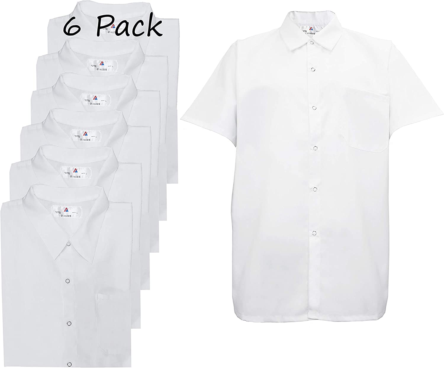 Natural Uniforms Men's Kitchen Basic Cook Shirt Short Sleeve White Natural Uniforms Men's Kitchen Basic Cook Shirt Short Sleeve White