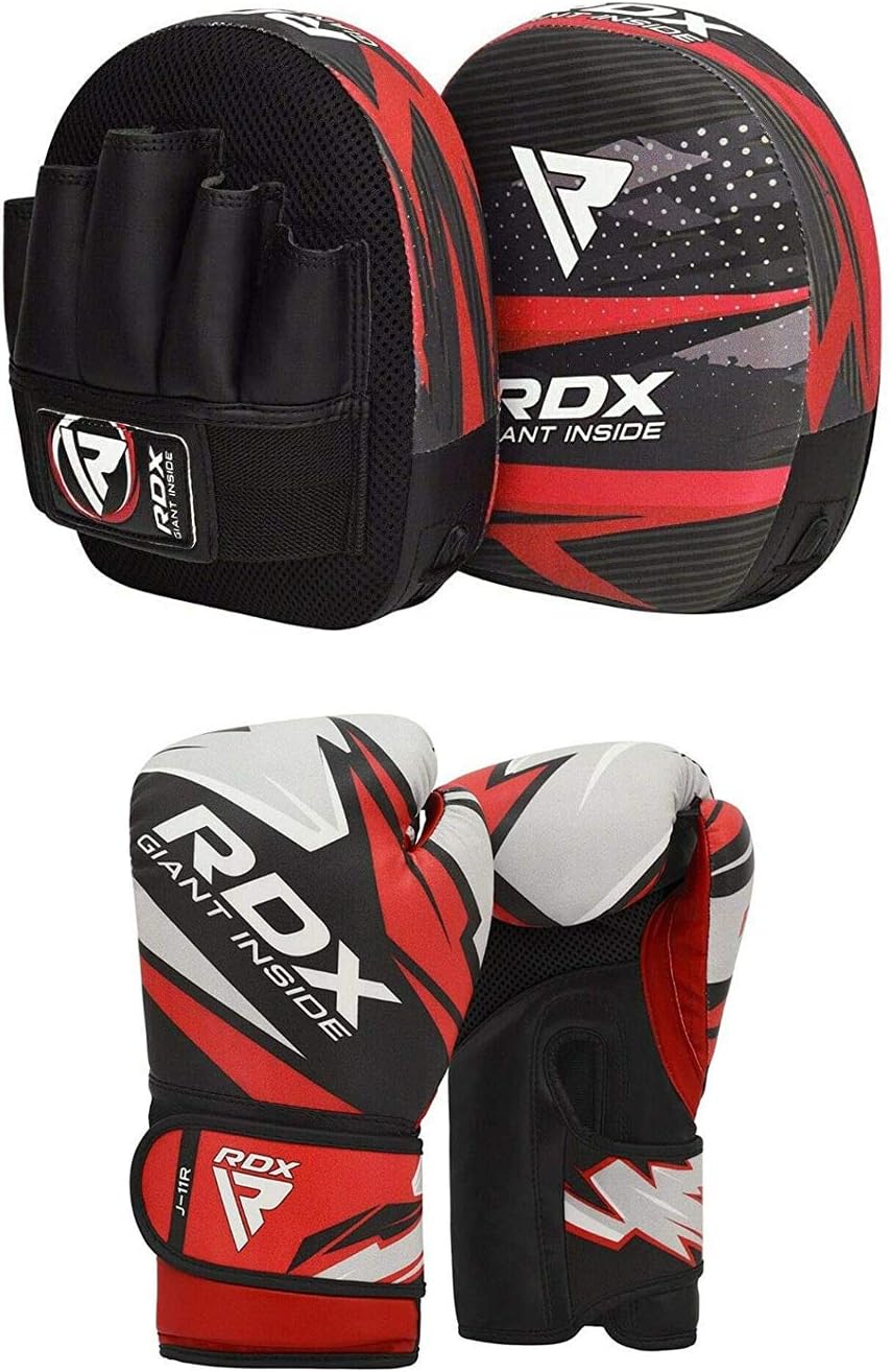 Youth Hook and Jab Target Focus Mitts with Punching Gloves Junior Hand Shield for MMA Muay Thai Martial Arts RDX Kids Boxing Pads and Gloves Set Boxercise Karate and Kickboxing Training Youth Hook and Jab Target Focus Mitts with Punching Gloves Junior Hand Shield for MMA Muay Thai Martial Arts RDX Kids Boxing Pads and Gloves Set Boxercise Karate and Kickboxing Training