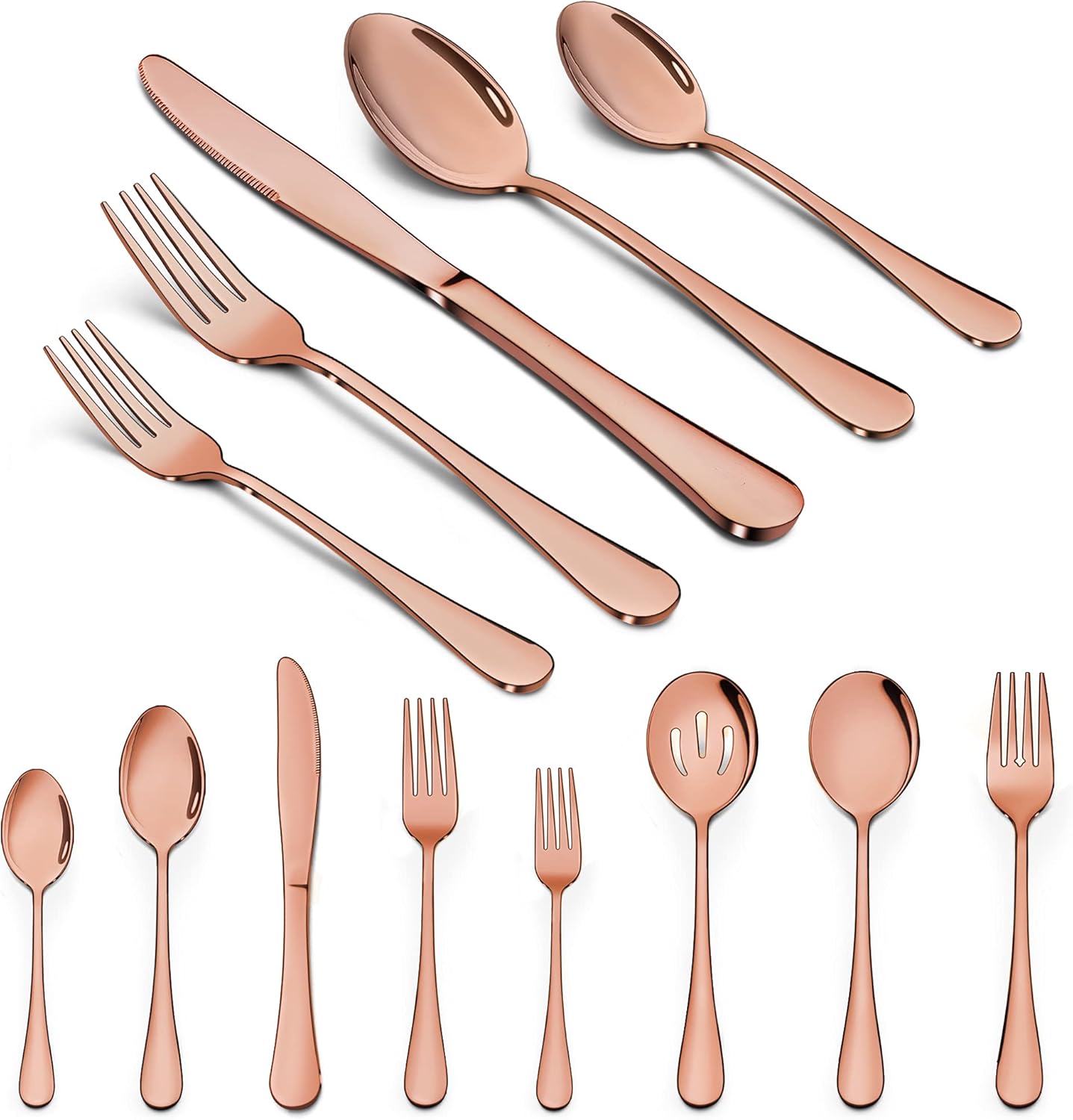 Stainless Steel Silverware Flatware Set for 8 Elegant Cutlery Tableware Includes Fork Spoon Knife LIANYU 46-Piece Silverware Set with Serving Utensils Mirror Polished Dishwasher Safe Stainless Steel Silverware Flatware Set for 8 Elegant Cutlery Tableware Includes Fork Spoon Knife LIANYU 46-Piece Silverware Set with Serving Utensils Mirror Polished Dishwasher Safe