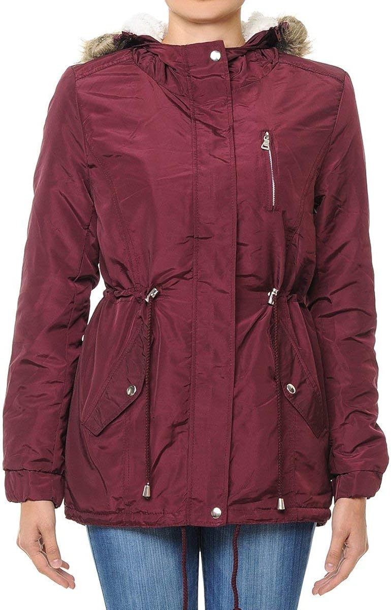 OLLIE ARNES Women's Quilted or Inner Fur Lined Sherpa Anorak Down Parka Jacket OLLIE ARNES Women's Quilted or Inner Fur Lined Sherpa Anorak Down Parka Jacket