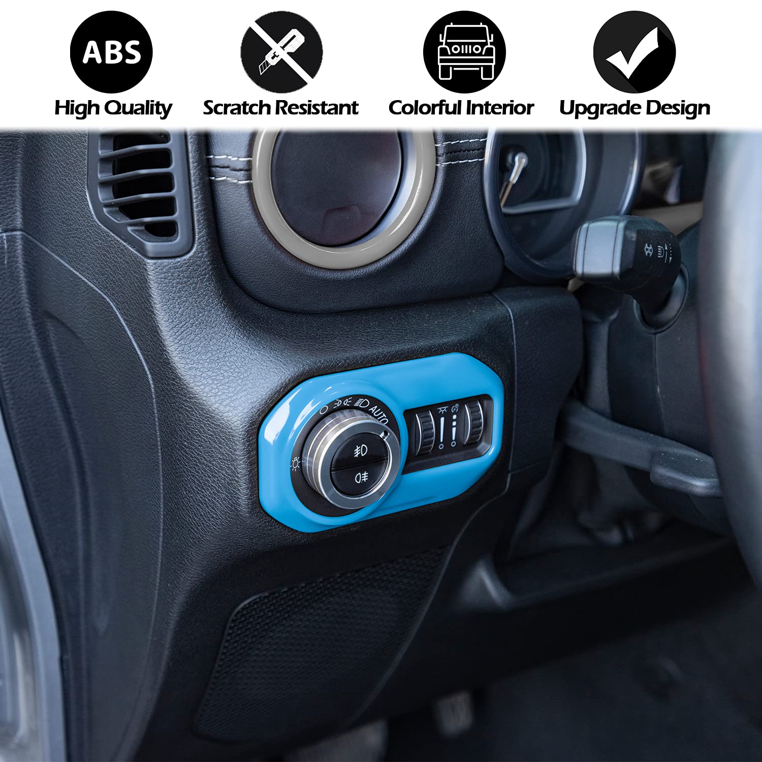 Yellow Headlight Lamp Switch Trim Cover Button Decoration Interior Accessories for 2018-2021 Jeep Wrangler JL JLU & Gladiator JT Yellow Headlight Lamp Switch Trim Cover Button Decoration Interior Accessories for 2018-2021 Jeep Wrangler JL JLU & Gladiator JT