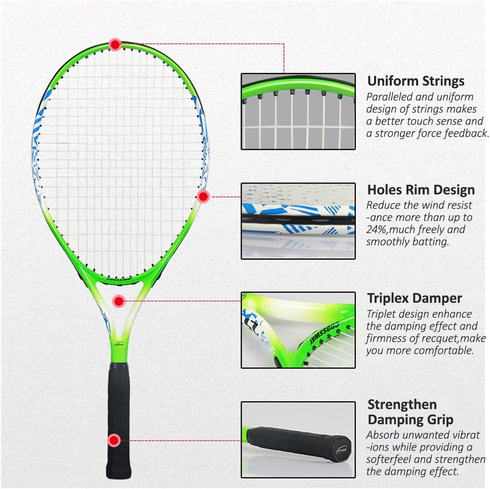 MAIBOLE Junior Tennis Racquet Recreational Tennis Racket Pre-Strung Head Light Balance for Beginners Youth Kids Good Control Grip MAIBOLE Junior Tennis Racquet Recreational Tennis Racket Pre-Strung Head Light Balance for Beginners Youth Kids Good Control Grip