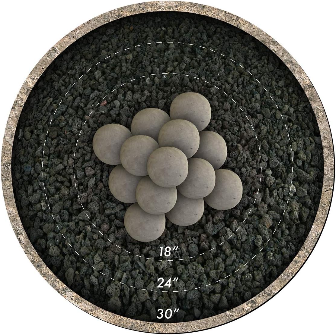 Speckled Modern Accessory for Indoor and Outdoor Fire Pits or Fireplaces – Brushed Concrete Look Ceramic Fire Balls Pewter Gray 6 Inch Set of 5 Speckled Modern Accessory for Indoor and Outdoor Fire Pits or Fireplaces – Brushed Concrete Look Ceramic Fire Balls Pewter Gray 6 Inch Set of 5