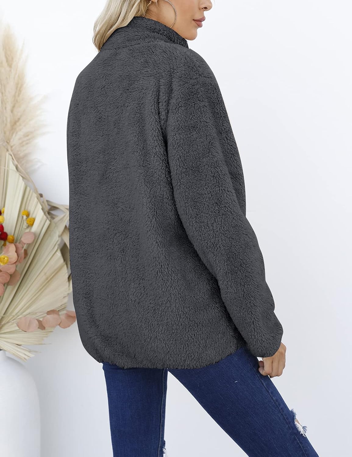 MEROKEETY Womens Long Sleeve Full Zip Sherpa Jackets Patchwork Fleece Coat with Zipper MEROKEETY Womens Long Sleeve Full Zip Sherpa Jackets Patchwork Fleece Coat with Zipper
