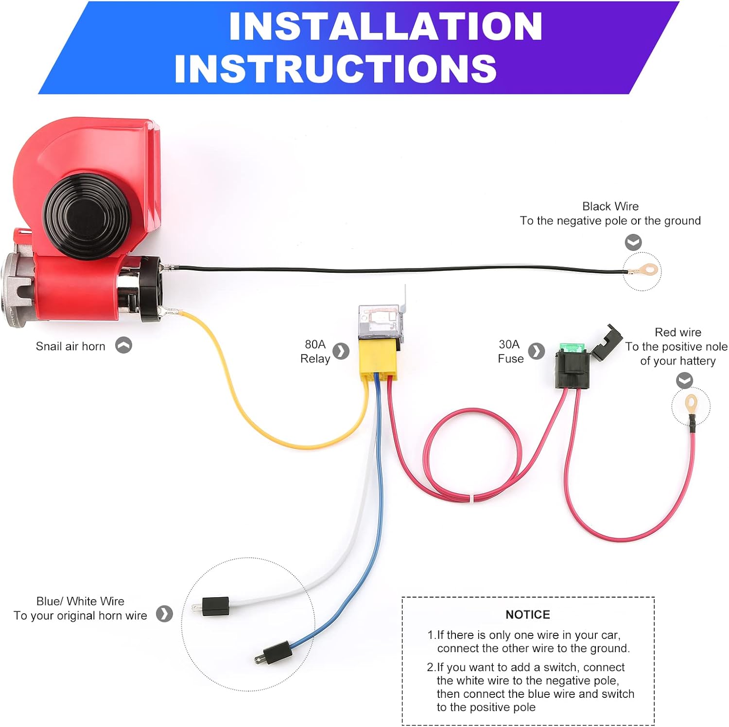 HK Compact Air Horn with Compressor Snail Electric Car Horn 12V 150db Super Loud Nautilus Wiring Harness for Any 12V Train Trucks Motorcycle Vehicles HK Compact Air Horn with Compressor Snail Electric Car Horn 12V 150db Super Loud Nautilus Wiring Harness for Any 12V Train Trucks Motorcycle Vehicles