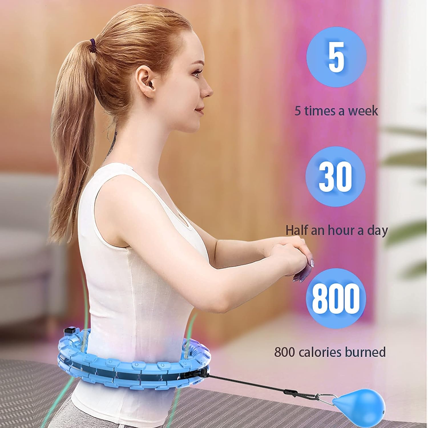 Detachable Adjustable Fitness Exercise Hoola Hoops for Women Weight Loss MSIUSU Smart Hula Exercise Hoops for Adults Weight Loss with 360 Degree Massage Detachable Adjustable Fitness Exercise Hoola Hoops for Women Weight Loss MSIUSU Smart Hula Exercise Hoops for Adults Weight Loss with 360 Degree Massage