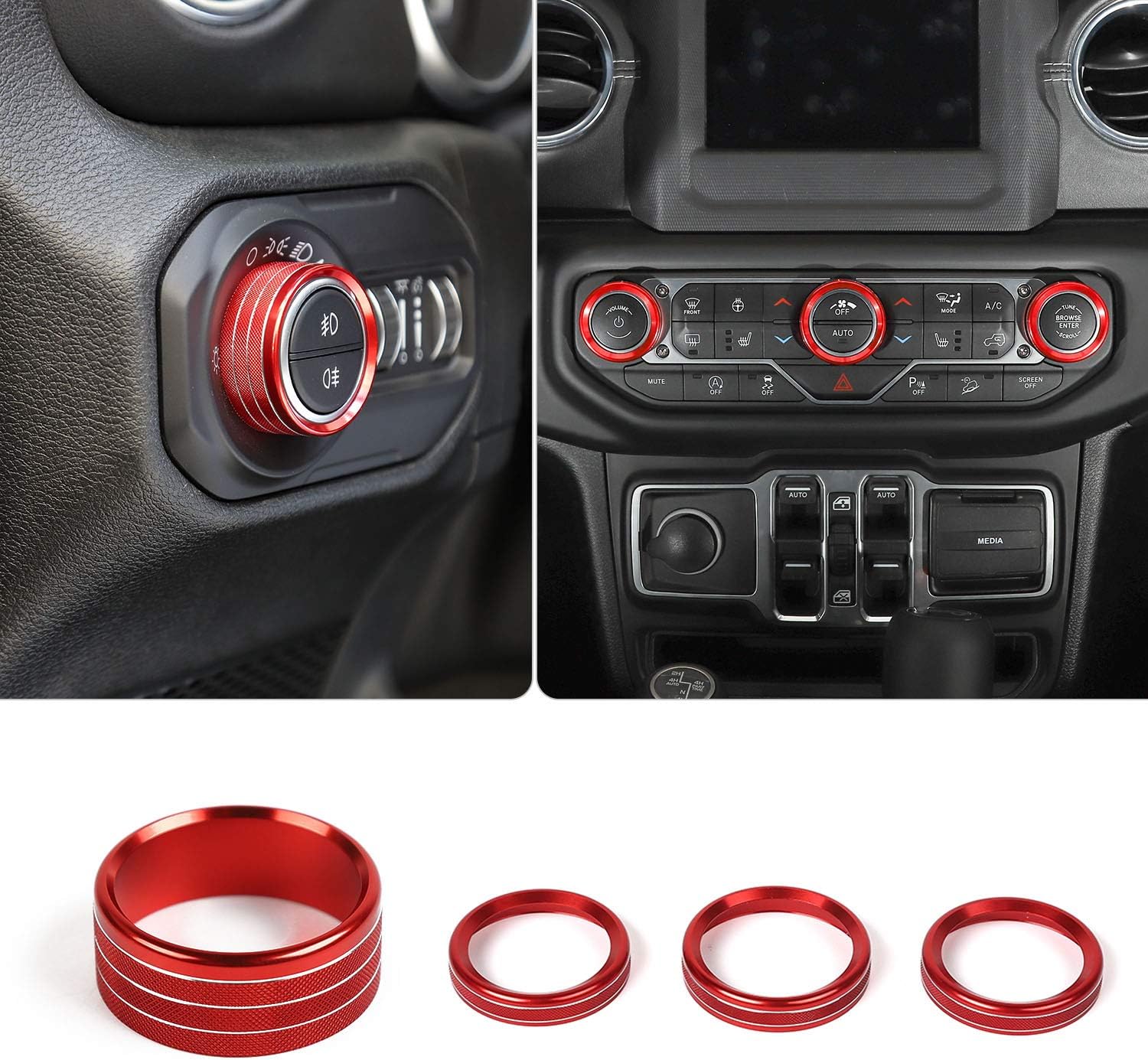 Yellow Headlight Lamp Switch Trim Cover Button Decoration Interior Accessories for 2018-2021 Jeep Wrangler JL JLU & Gladiator JT Yellow Headlight Lamp Switch Trim Cover Button Decoration Interior Accessories for 2018-2021 Jeep Wrangler JL JLU & Gladiator JT
