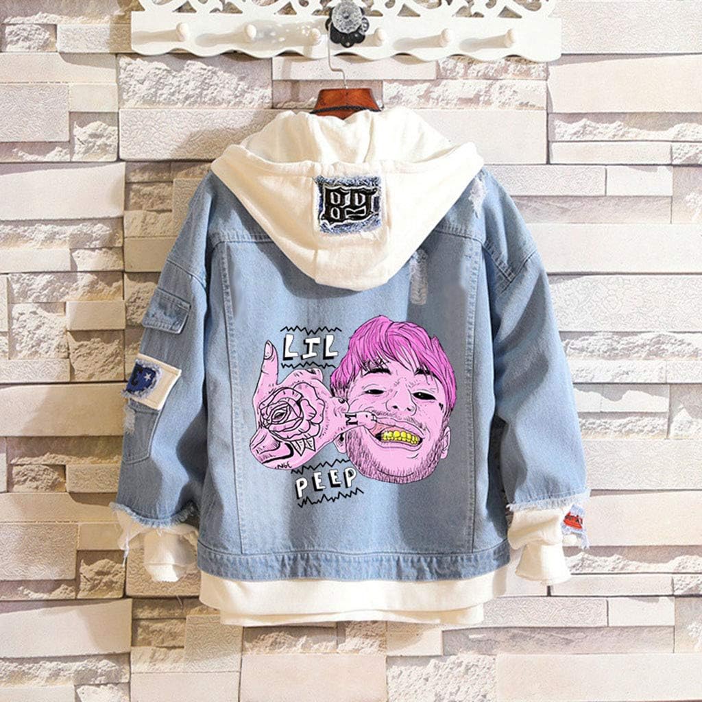 KPOP Rapper Denim Jacket Jeans Love Printed Fashion Sport Hip Hop Hoodie KPOP Rapper Denim Jacket Jeans Love Printed Fashion Sport Hip Hop Hoodie