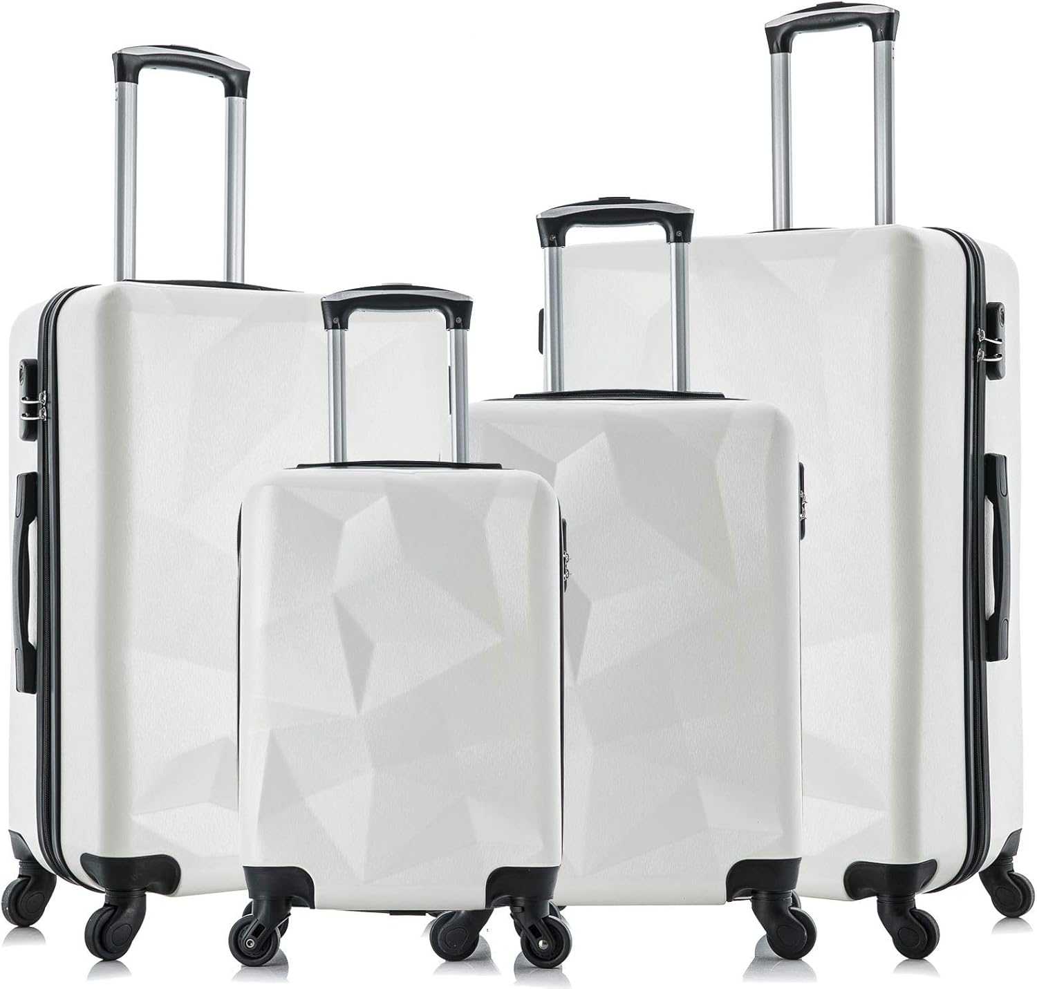Pink with Scale Semper 4 Piece Luggage Set Suitcases with Spinner Wheels Hardshell Lightweight Luggage W/ Scale Omni PC Luggage Sets Pink with Scale Semper 4 Piece Luggage Set Suitcases with Spinner Wheels Hardshell Lightweight Luggage W/ Scale Omni PC Luggage Sets