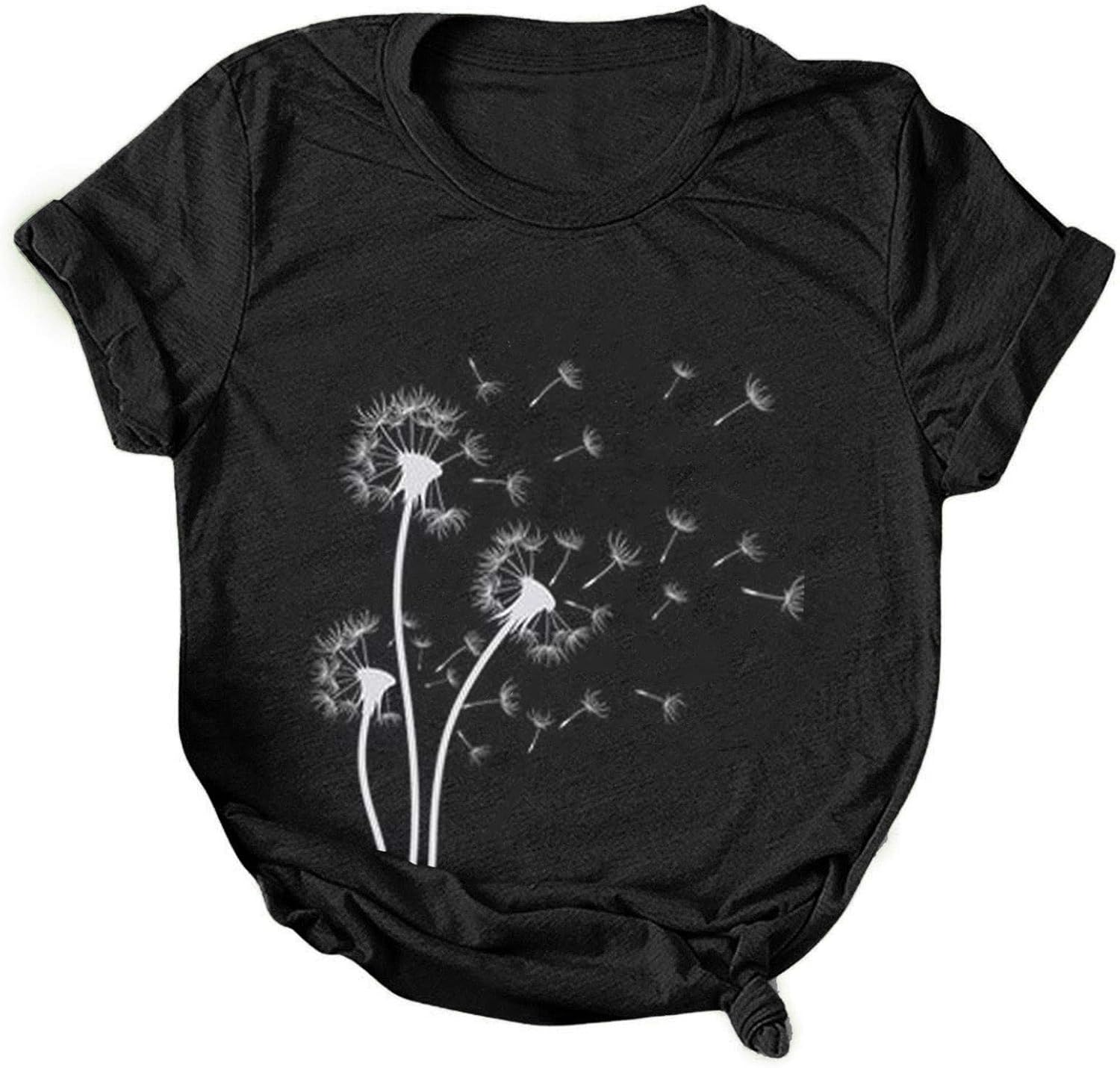 WUAI Summer Tops for Women Casual Short Sleeve Sunflower Graphic Tees Comfy Loose Fit Workout Cotton Shirts Blouses WUAI Summer Tops for Women Casual Short Sleeve Sunflower Graphic Tees Comfy Loose Fit Workout Cotton Shirts Blouses